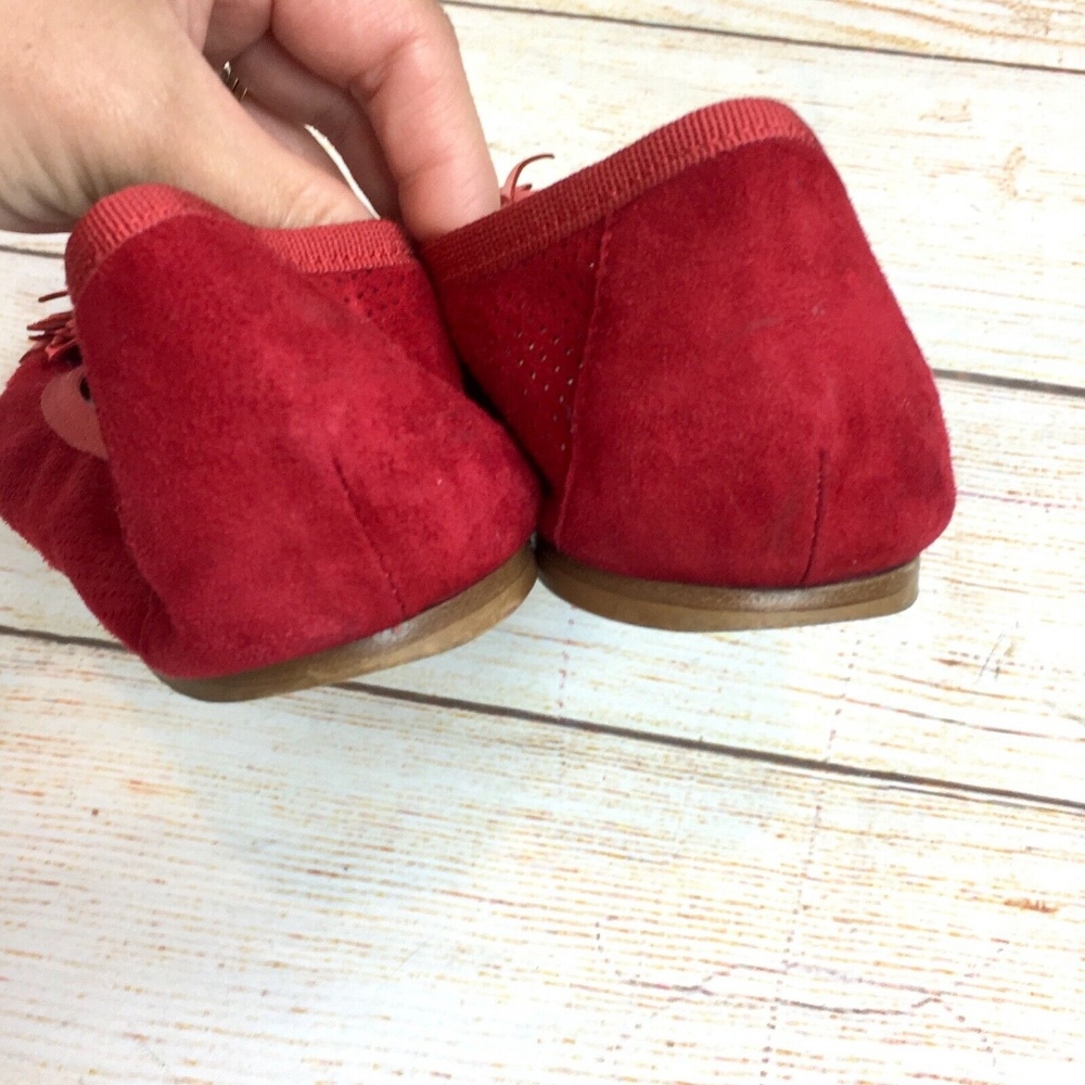 Manya red perforated suede ballet flats Italy 38 - Picture 5 of 7